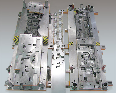 Progressive Die Halves - shown with strips